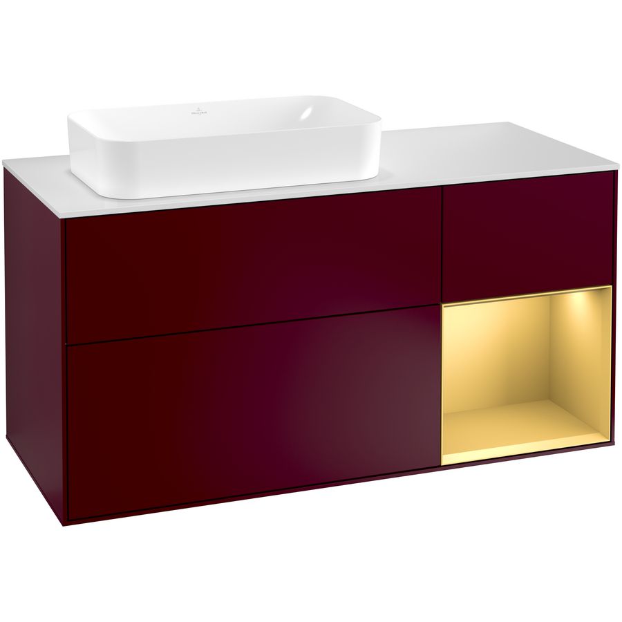 Wastafelonderkast Finion 1200x603x501mm Peony Matt Lacquer F281HFHB