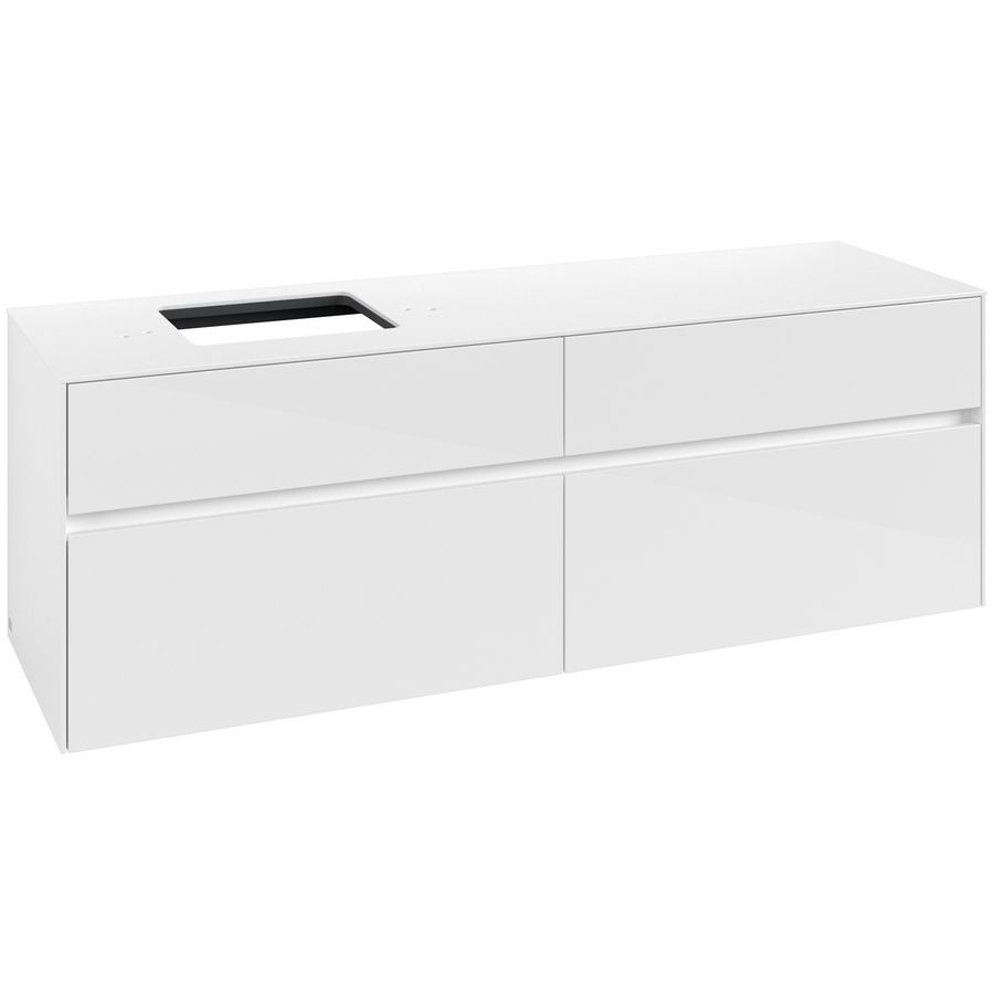 Wastafelonderkast Collaro 1600x548x500mm Glossy White C13500DH