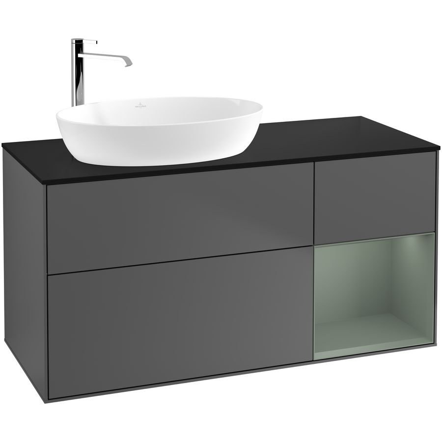 Wastafelonderkast Finion 1200x603x501mm Antr. Matt Lacquer F932GMGK