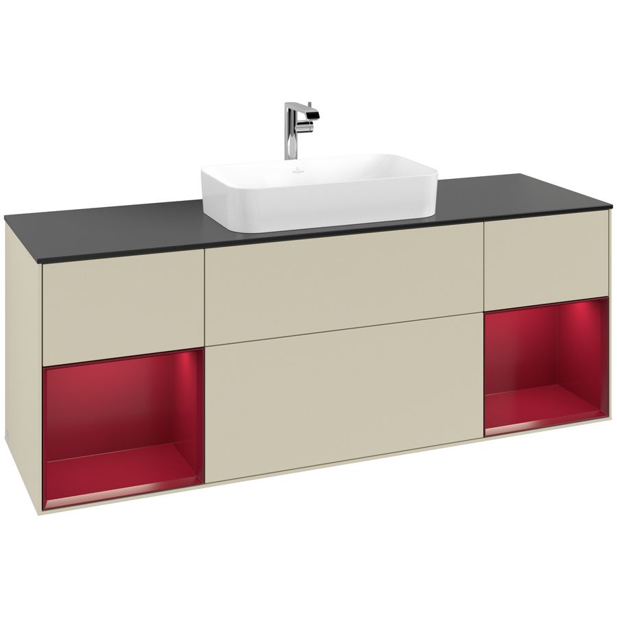 Wastafelonderkast Finion 1600x603x501mm S.Grey Matt Lacquer G332HBHJ