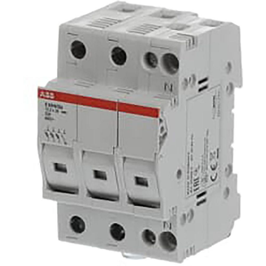 Zekeringhouder E90 3P+N 32A 10,3x38mm met indicatie