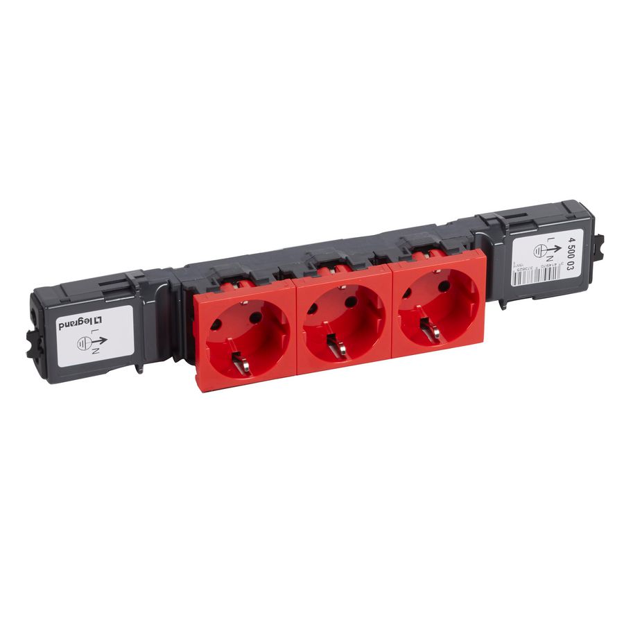 Wandcontactdoos Snap-on Mosaic 3-voudig rood GST18i3