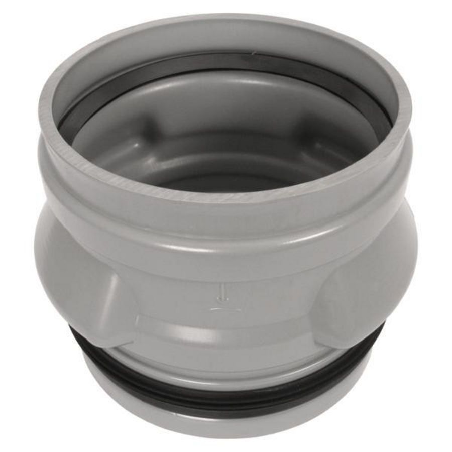 PVC manchet indrukmof + versterkte stootrand 200mm SN4 grijs