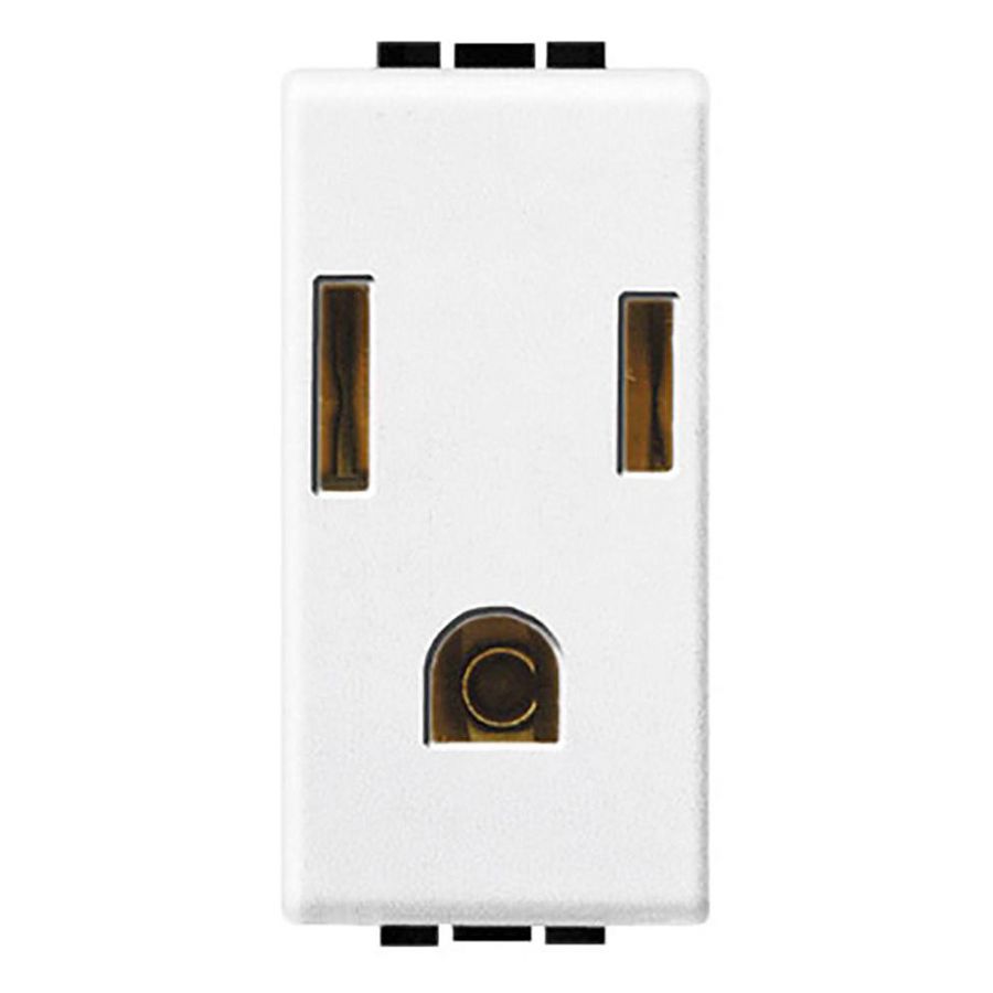 Wandcontactdoos wit USA 2P + A 1 module Livinglight
