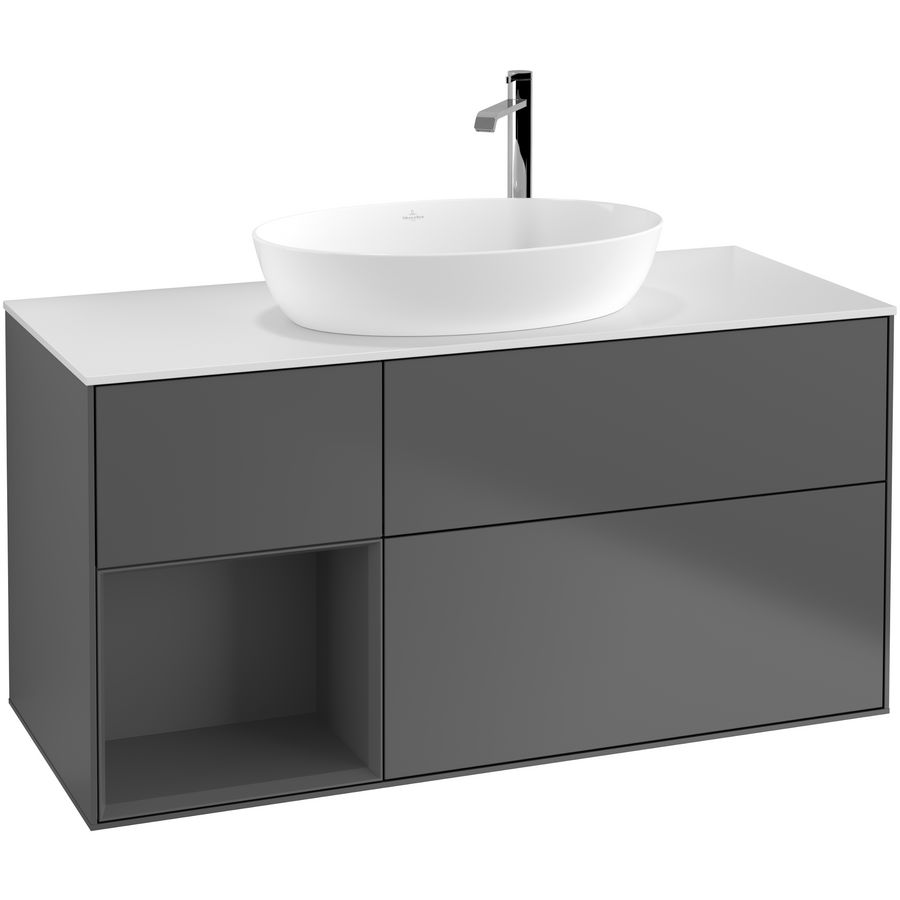 Wastafelonderkast Finion 1200x603x501mm Antr. Matt Lacquer F941GKGK
