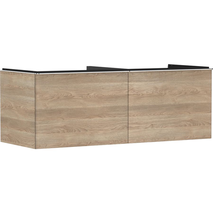 Onderkast Natural Oak 1360x550mm 2x la voor consoles greepkleur chroom Xelu Q 54068000