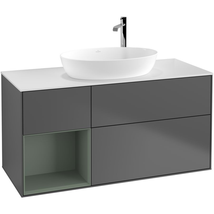 Wastafelonderkast Finion 1200x603x501mm Antr. Matt Lacquer F941GMGK