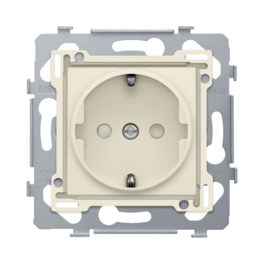 Stopcontact 71x71mm insteek sokkel/afw.set cream