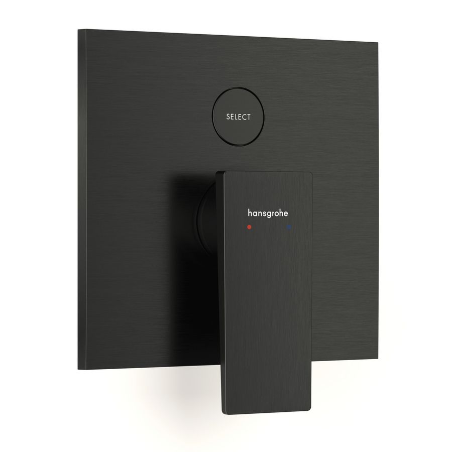 Metropol 1-hendel afbouwdeel inbouwbadmengkraan voor 2 functies geïnt. zekerheidscombi EN1717 Brushed Black Chrome