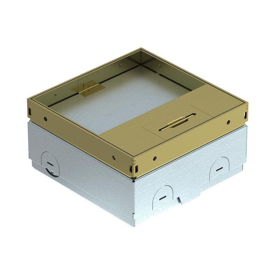Vloerdoos leeg, met 15mm BBA 140x140x75 Messing