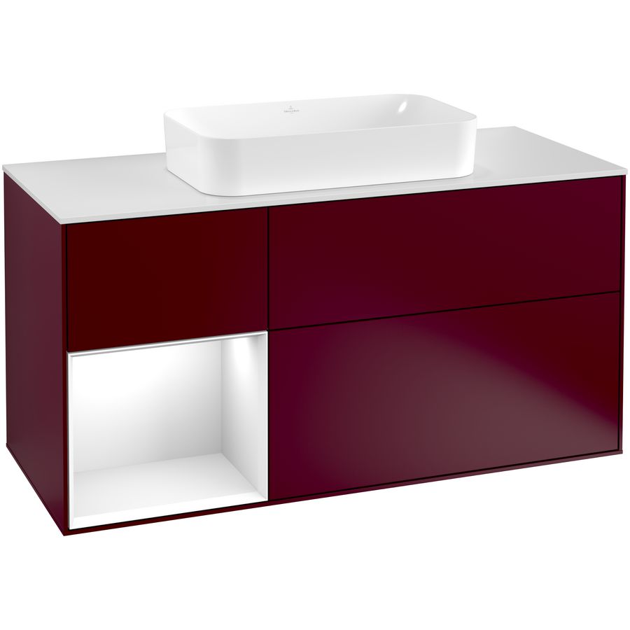Wastafelonderkast Finion 1200x603x501mm Peony Matt Lacquer F291GFHB