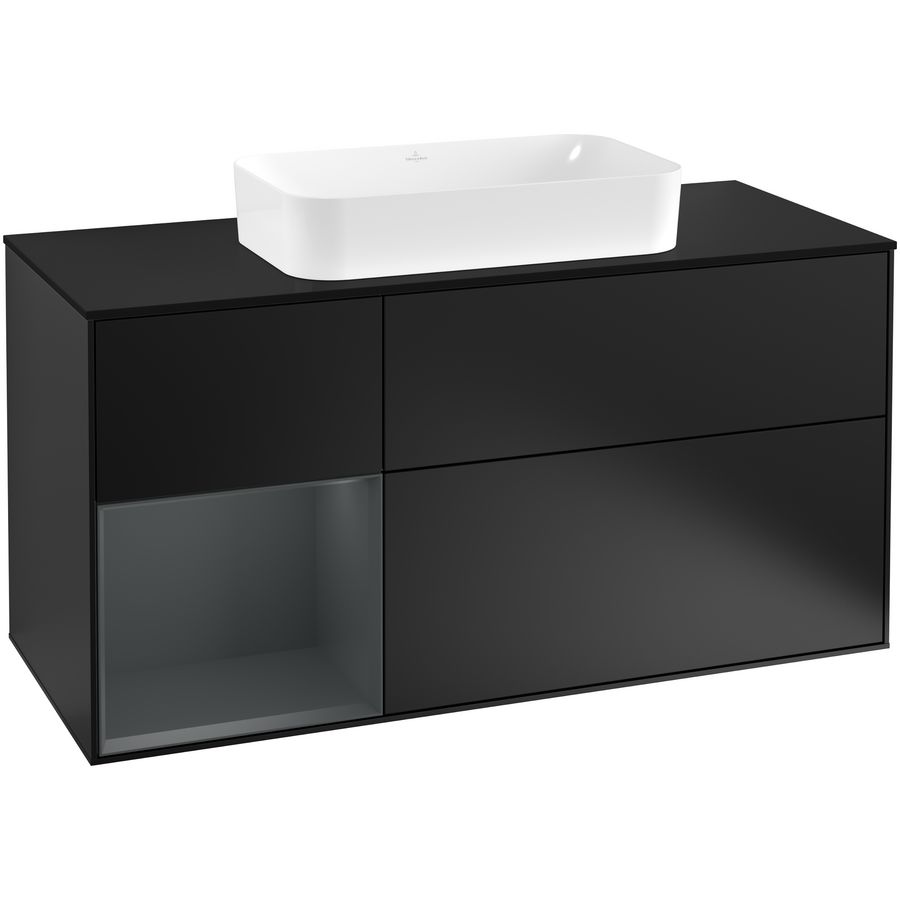 Wastafelonderkast Finion 1200x603x501mm Black Matt Lacquer G292HGPD
