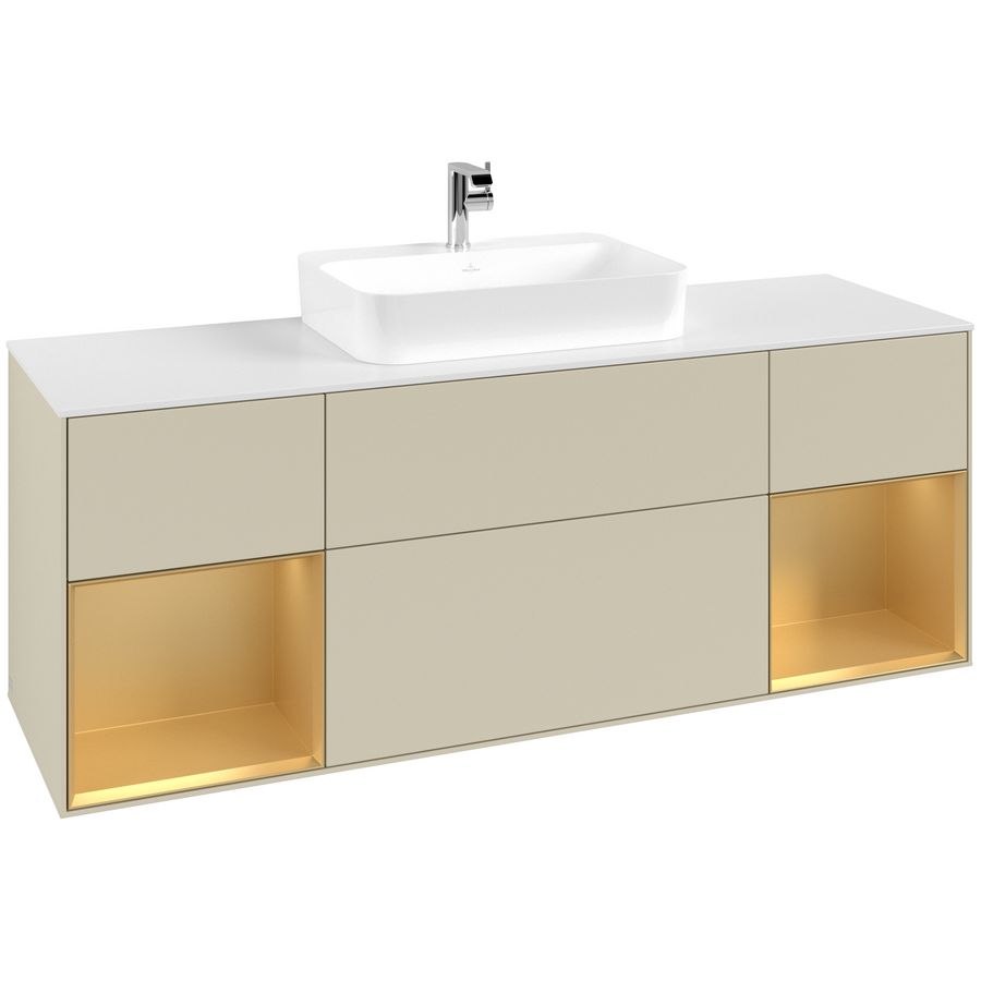 Wastafelonderkast Finion 1600x603x501mm S.Grey Matt Lacquer G451HFHJ