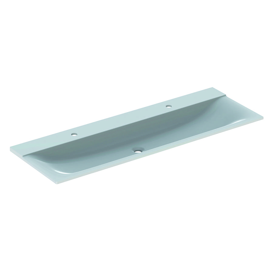 Xeno2 meubelwastafel 140x48cm wit varicor met 2x kraangat zonder overloop