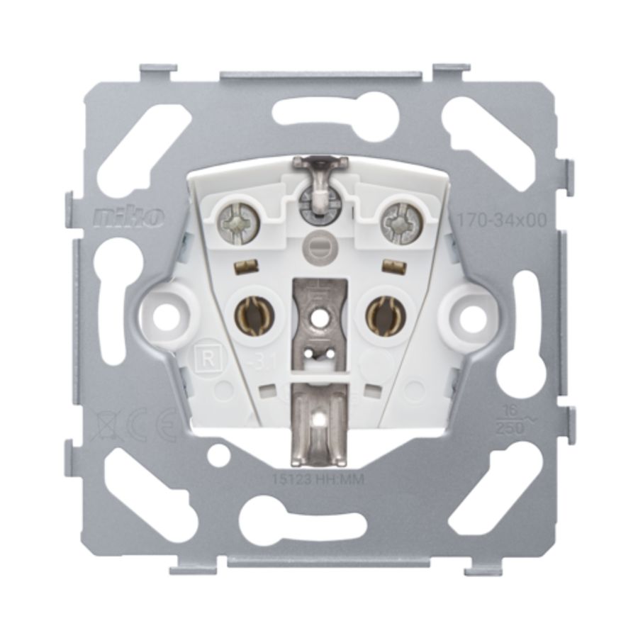 Sokkel stopcontact met randaarde 16A/250V schroef VVE=10