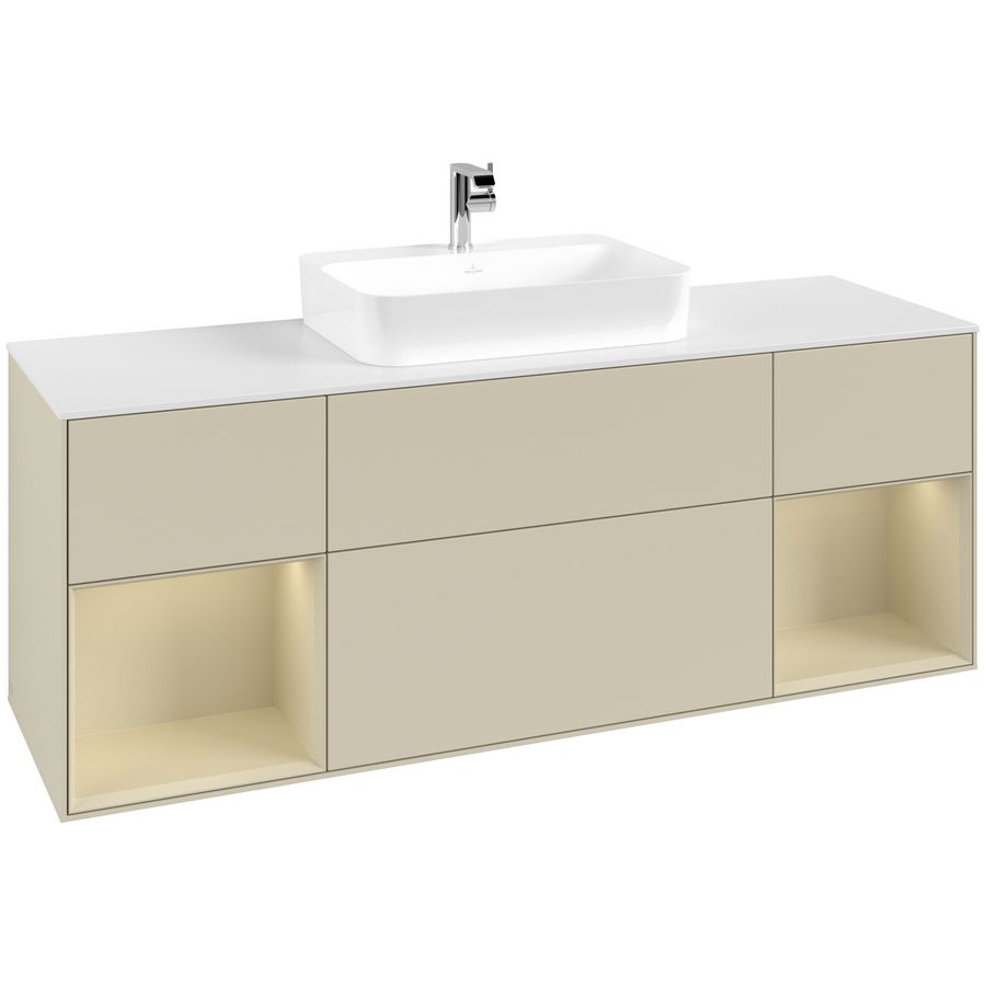 Wastafelonderkast Finion 1600x603x501mm S.Grey Matt Lacquer G451HJHJ