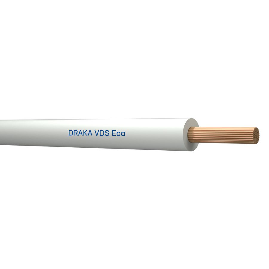 Doos a 100m. installatiedraad H07V2-K 90° hittebestendig VDS Eca wt# 1,5mm² (Wit)
