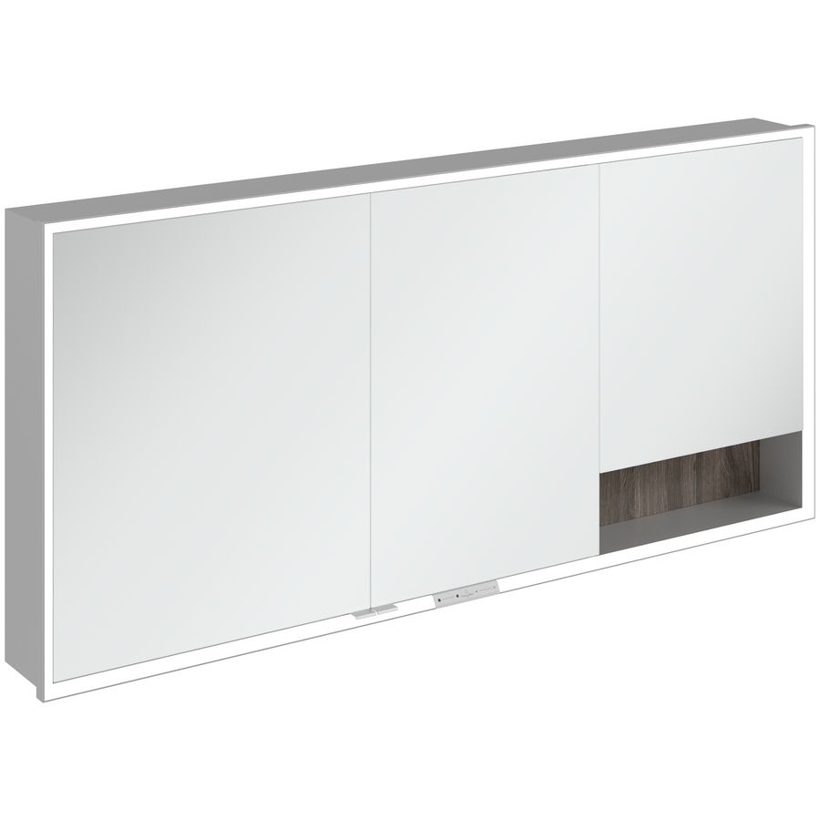 Inbouw-spiegelkast My View+ 1600x750x168mm Stone Oak