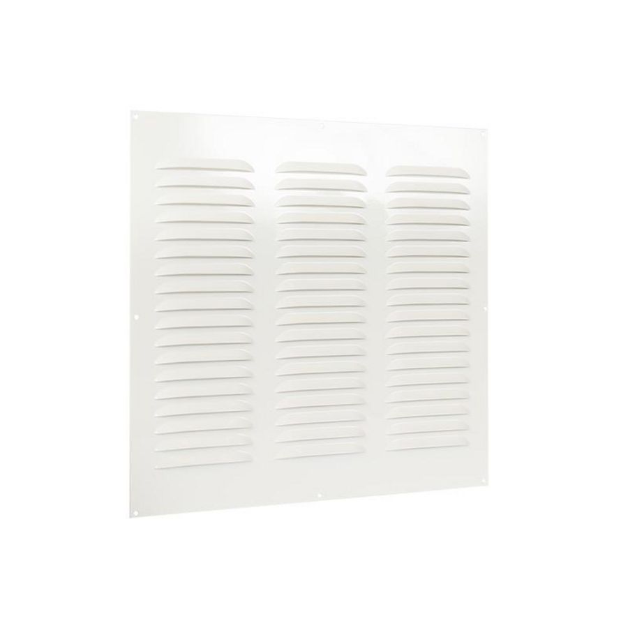 ALU schoepenrooster vlak model 400x400 wit