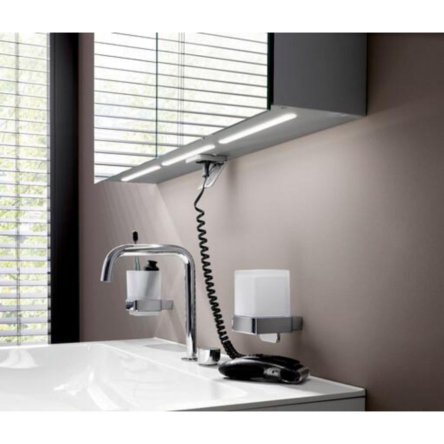 Flat 2 design LED spiegelkast 500mm 1 deur opbouw alu