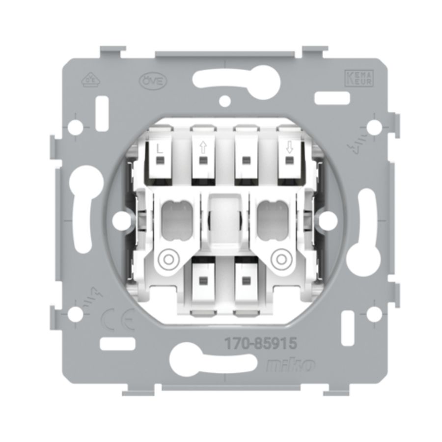 Sokkel rolluikdrukknop elektr. gescheiden 10A/250Vac