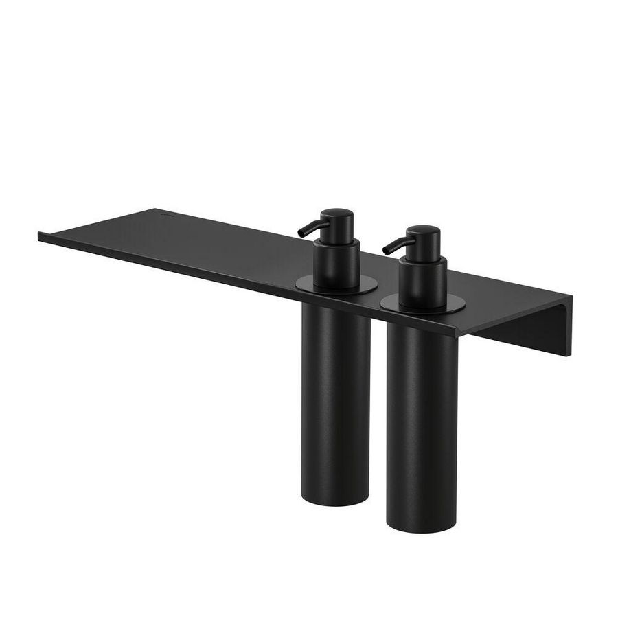 Planchet metaal 400mm met 2x dispenser 200ml. Black LEEV