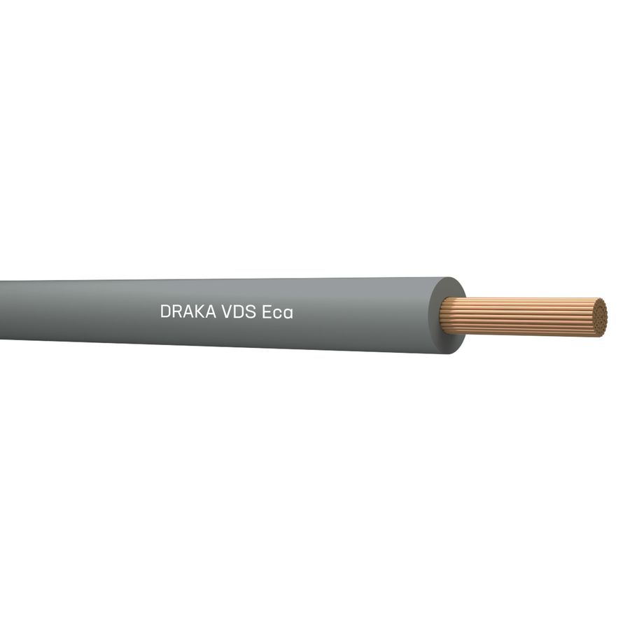 Doos a 100m. installatiedraad H07V2-K 90° hittebestendig VDS Eca gy# 6mm² (Grijs)