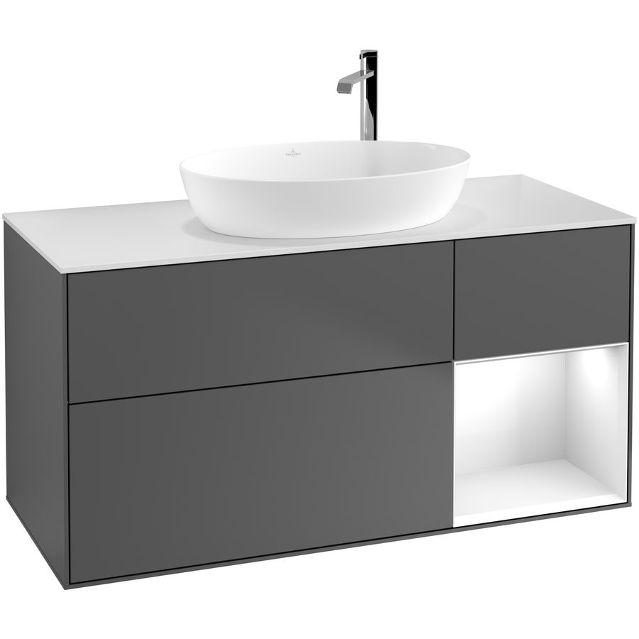 Wastafelonderkast Finion 1200x603x501mm Antr. Matt Lacquer F951GFGK