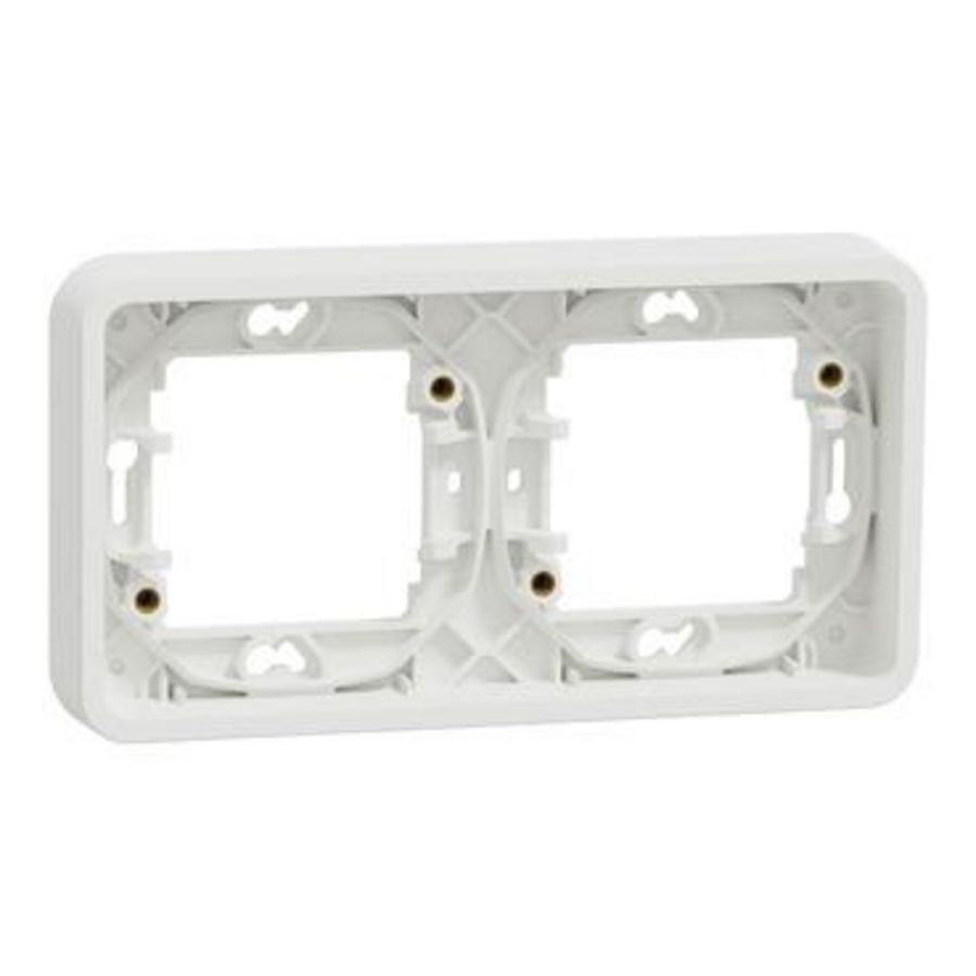 Inbouwdoos 2-voudig horizontaal IP55 Polarwit Mureva Styl