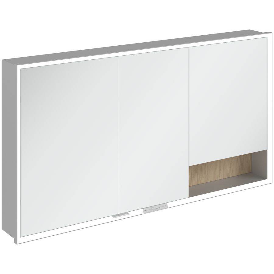 Inbouw-spiegelkast My View+ 1400x750x168mm Nordic Oak