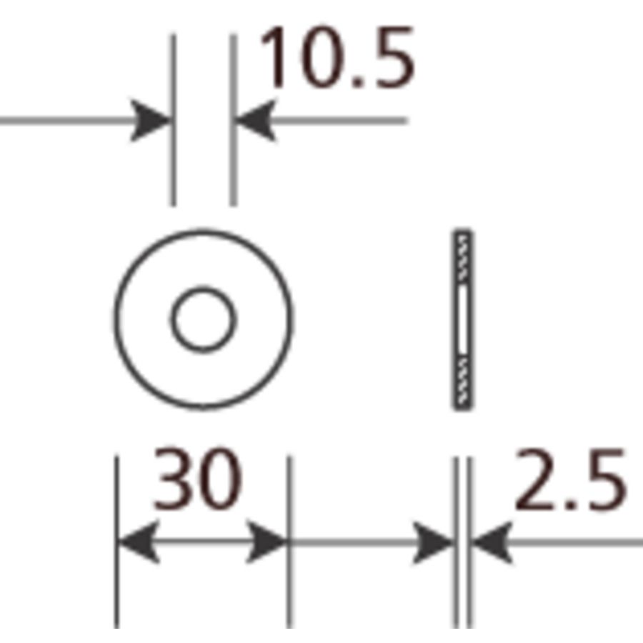 Sluitring Elvz 10.5x30x2.5 M10 VVE=100