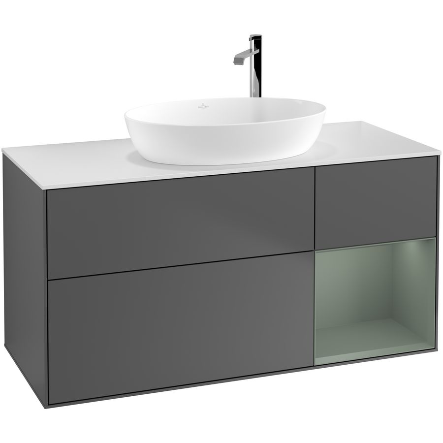 Wastafelonderkast Finion 1200x603x501mm Antr. Matt Lacquer F951GMGK