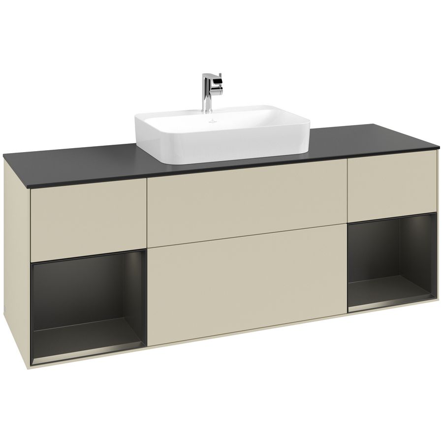 Wastafelonderkast Finion 1600x603x501mm S.Grey Matt Lacquer G452PDHJ