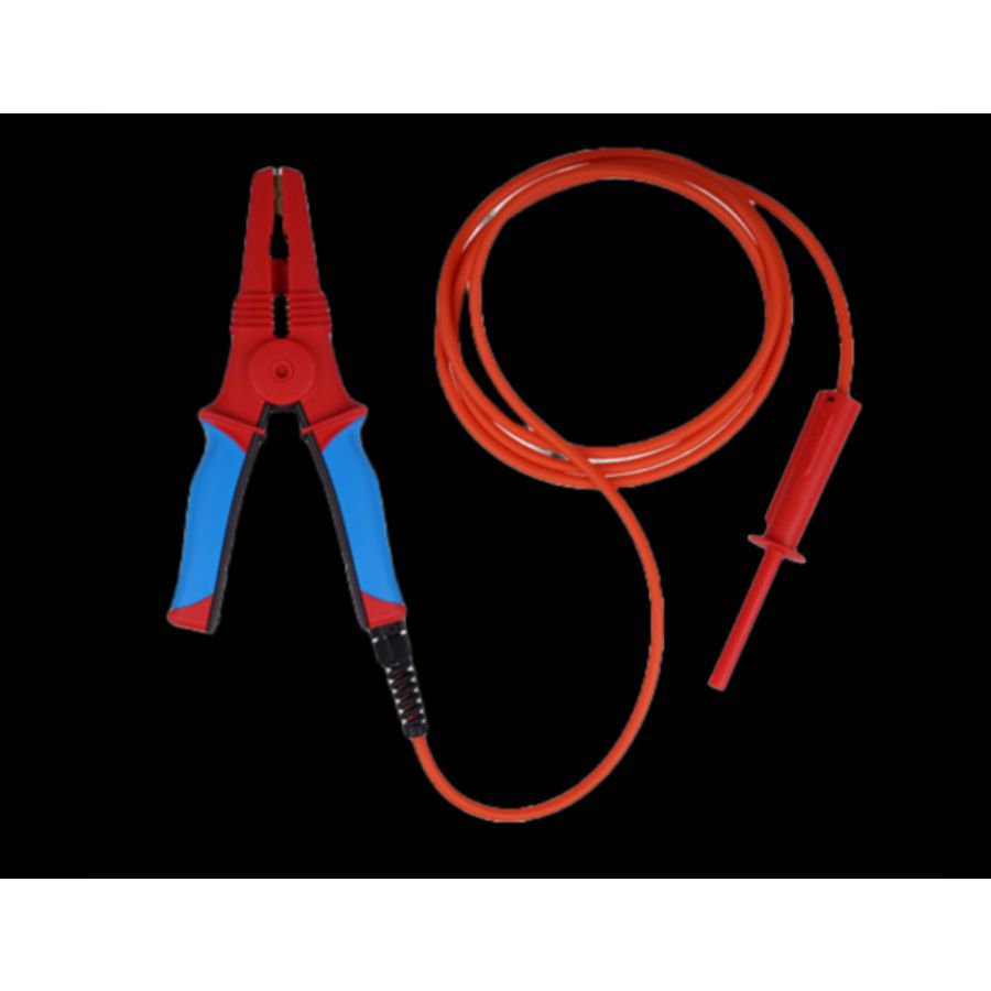 Testklem met HV kabel en plug 2,5m rood HV