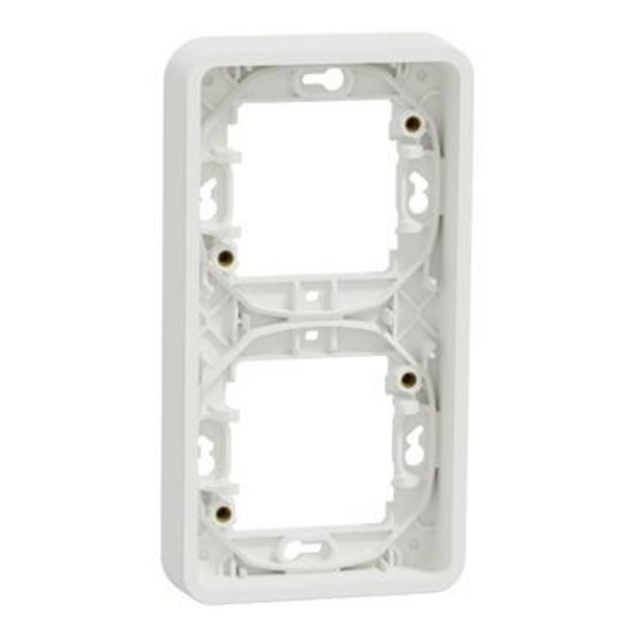 Inbouwdoos 2-voudig verticaal IP55 Polarwit Mureva Styl