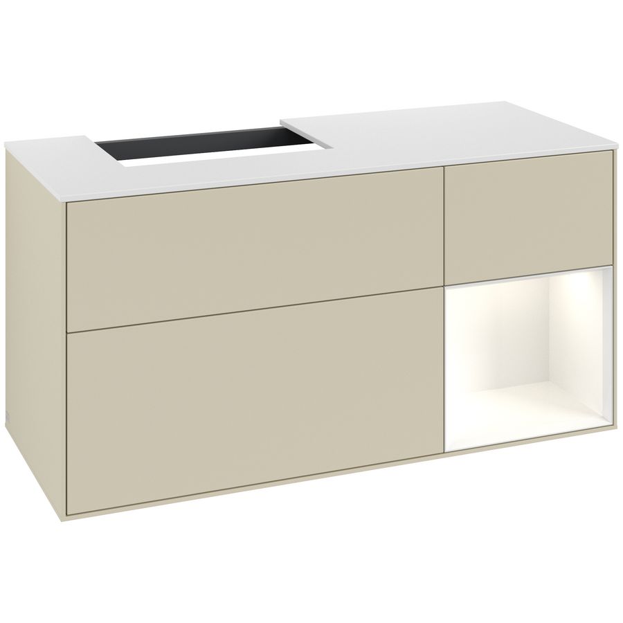 Wastafelonderkast Finion 1200x603x501mm S.Grey Matt Lacquer F151GFHJ