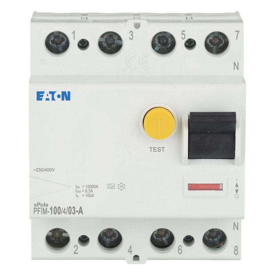 Aardlekschakelaar (RCCB) PFIM 100A, 4P, 300mA, type A Eaton