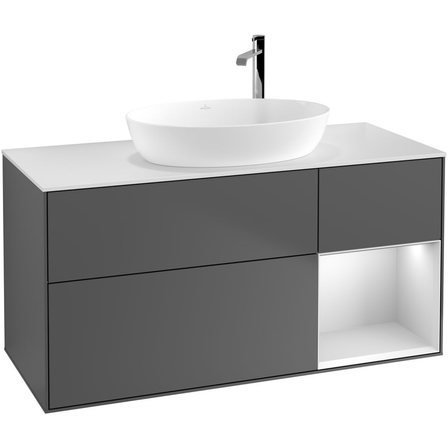 Wastafelonderkast Finion 1200x603x501mm Antr. Matt Lacquer F951MTGK