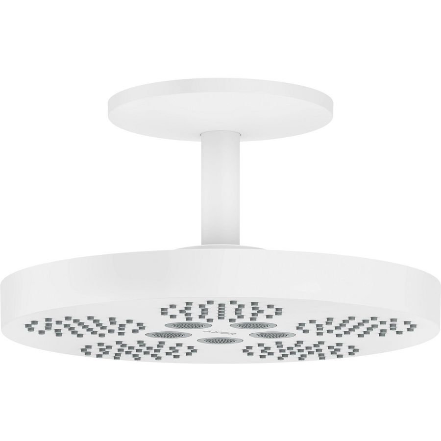 AXOR One hoofddouche 280 2 straalsoorten met plafondaansluiting mat wit