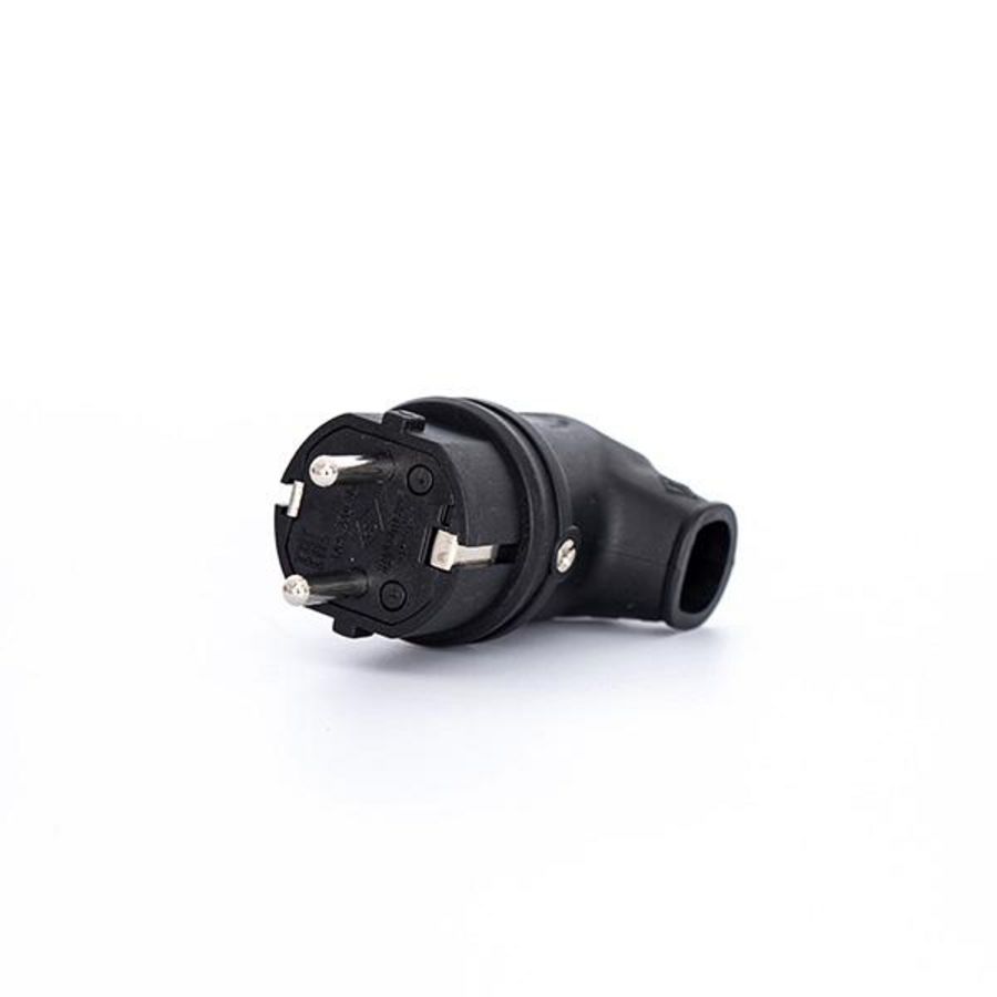 Geaarde stekker power Solidstekker 16A rubber haaks IP44