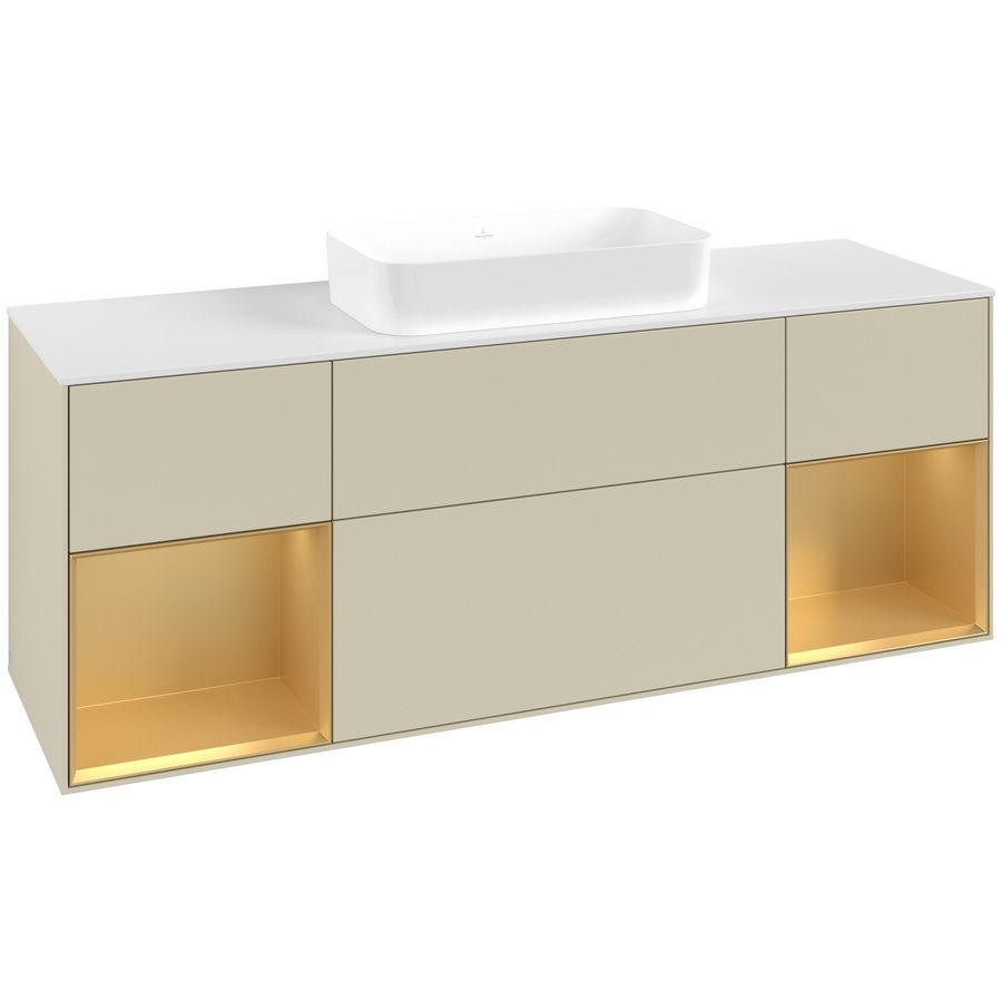 Wastafelonderkast Finion 1600x603x501mm S.Grey Matt Lacquer G741HFHJ