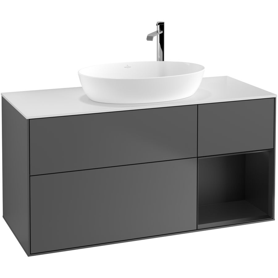 Wastafelonderkast Finion 1200x603x501mm Antr. Matt Lacquer F951PDGK