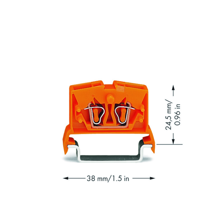 2-draads MINI-rijgklem 2,5mm² test oranje 264-716 VVE=100
