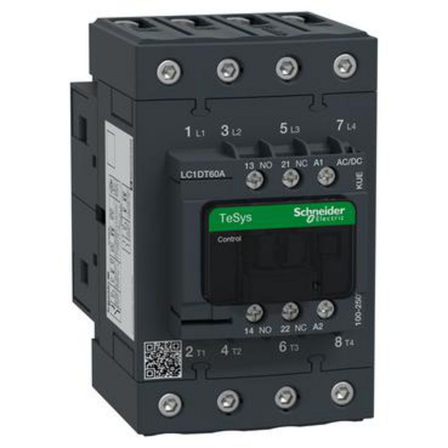 Contactor TeSys Deca 4P 60A 440V AC1 100-250V ACDC EverLink