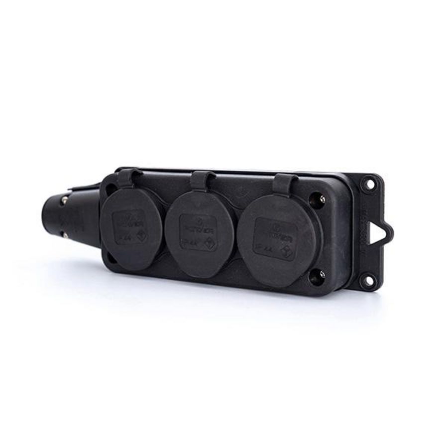 Contactdooscombinatie power Solidcontactd. 3-vdg rubber IP44