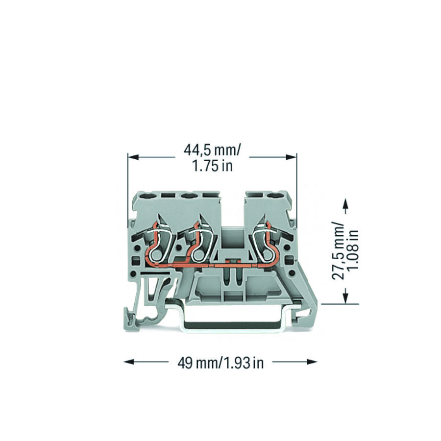 3-draads rijgklem 2,5mm² markeringshouders aan de zi VVE=100