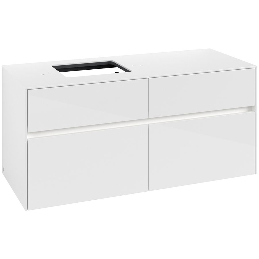 Wastafelonderkast Collaro 1200x548x500mm Glossy White C129B0DH