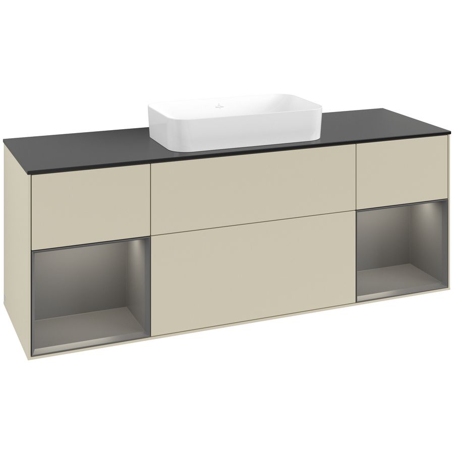 Wastafelonderkast Finion 1600x603x501mm S.Grey Matt Lacquer G742GKHJ