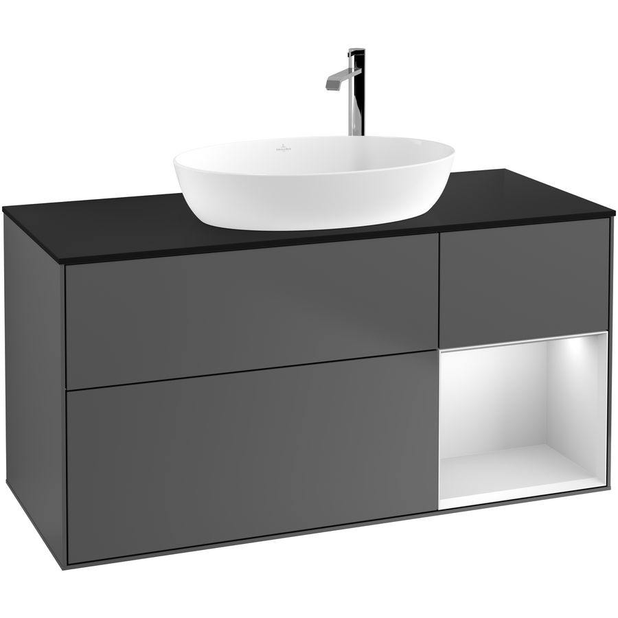 Wastafelonderkast Finion 1200x603x501mm Antr. Matt Lacquer F952MTGK