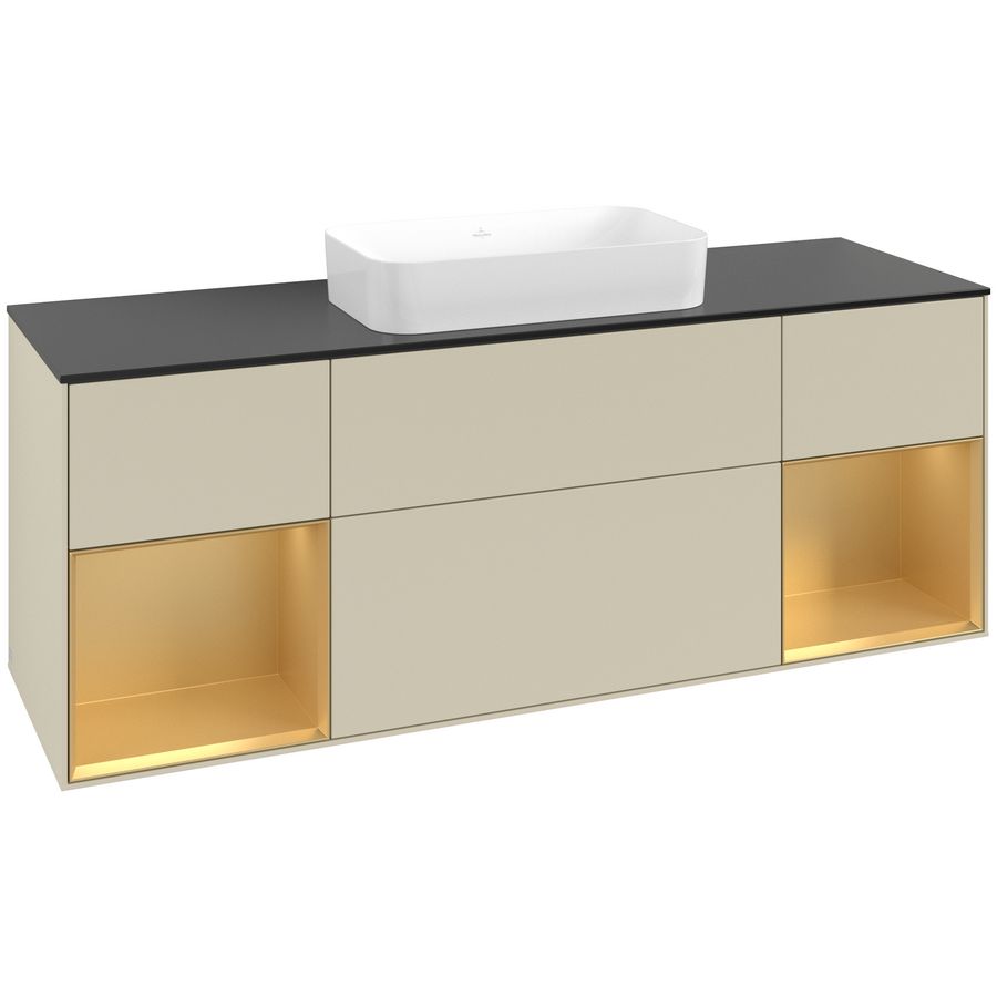 Wastafelonderkast Finion 1600x603x501mm S.Grey Matt Lacquer G742HFHJ